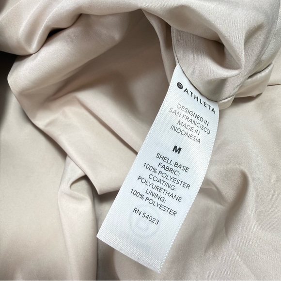 Athleta Edgewater Light Khaki Hooded Rain Jacket - Picture 16 of 16